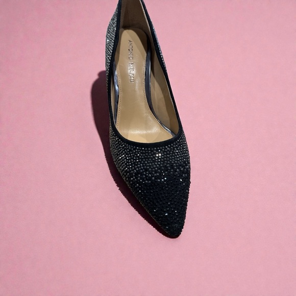 BLACK ANTONIO MELANI HEELS | Size 7M | EXCELLENT CONDITION | Party Style - Picture 2 of 5
